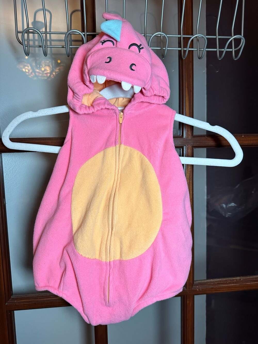 Carter's baby toddler Pink Dragon Dinosaur Halloween Costume Romper Fleece